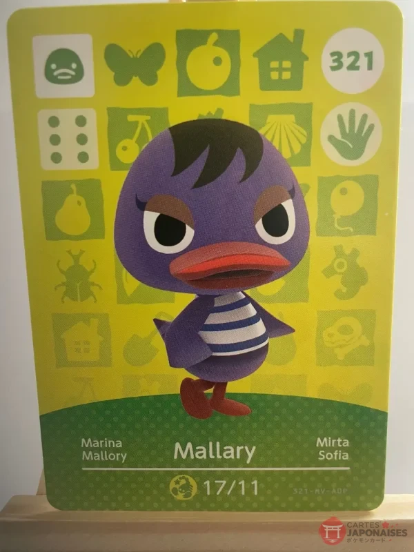 Animal Crossing Amiibo Card 321 Mallary (Mallory) Series 4 French Version Official
