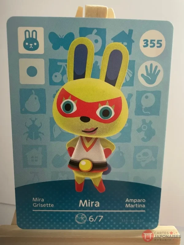 Animal Crossing Amiibo Card 355 Mira (Grisette) Series 4 French Version Official