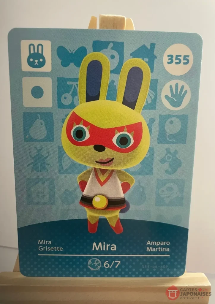 Animal Crossing Amiibo Card 355 Mira (Grisette) Series 4 French Version Official