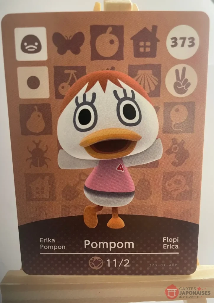 Animal Crossing Amiibo Card 373 Pompom (Pompon) Series 4 French Version Official