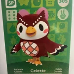 Animal Crossing Amiibo Card 305 Celeste (Céleste) Series 4 French Version Official