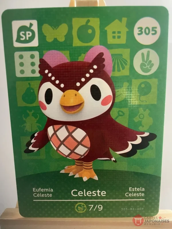 Animal Crossing Amiibo Card 305 Celeste (Céleste) Series 4 French Version Official