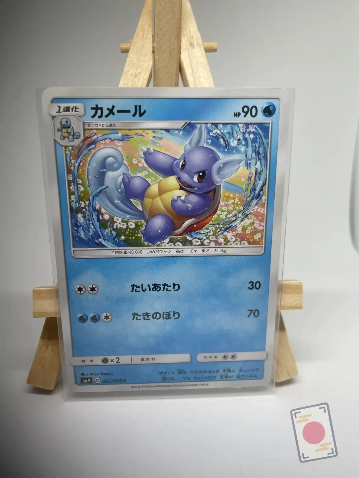 carabaffe 022 095 sm9 Japanese Pokémon card Wartortle 022/095, set sm9 Tag Bolt Team Up, illustrated by Misa Tsutsui