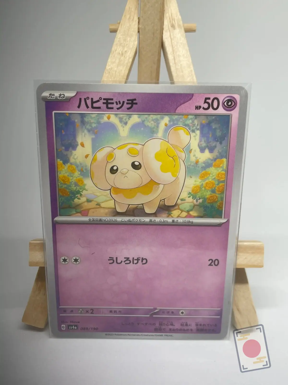 patachiot 089 190 sv4a Japanese Pokémon card Fidough 089/190, set sv4a Shiny Treasure ex, illustrated by Mizue